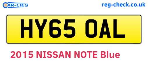 HY65OAL are the vehicle registration plates.
