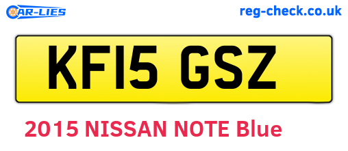 KF15GSZ are the vehicle registration plates.