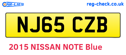 NJ65CZB are the vehicle registration plates.
