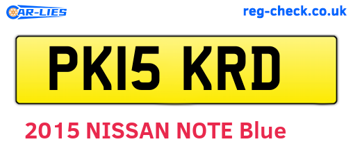 PK15KRD are the vehicle registration plates.