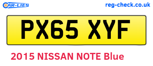 PX65XYF are the vehicle registration plates.