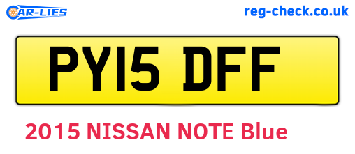 PY15DFF are the vehicle registration plates.