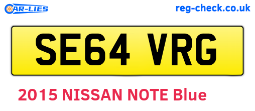 SE64VRG are the vehicle registration plates.