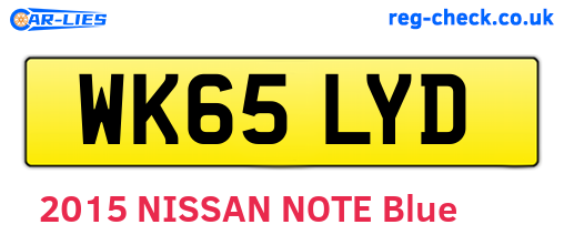 WK65LYD are the vehicle registration plates.