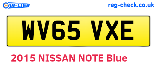 WV65VXE are the vehicle registration plates.