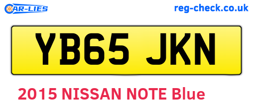 YB65JKN are the vehicle registration plates.
