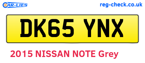 DK65YNX are the vehicle registration plates.