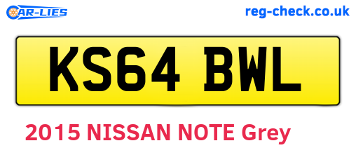 KS64BWL are the vehicle registration plates.