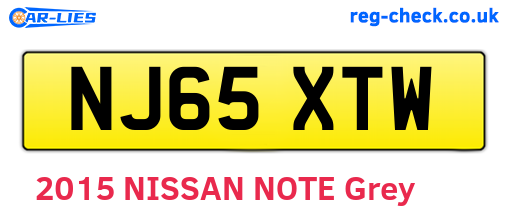 NJ65XTW are the vehicle registration plates.