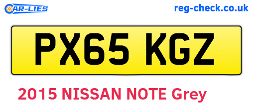 PX65KGZ are the vehicle registration plates.