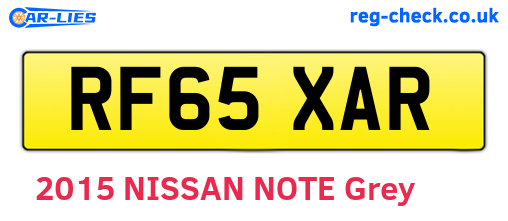 RF65XAR are the vehicle registration plates.