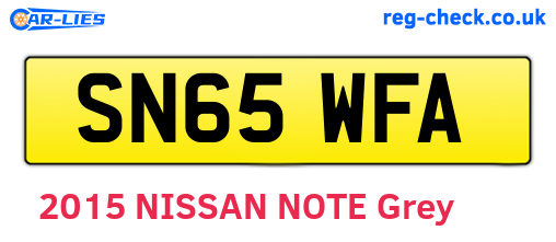 SN65WFA are the vehicle registration plates.