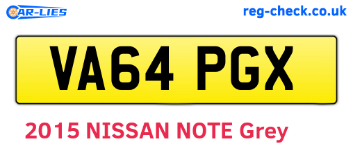 VA64PGX are the vehicle registration plates.