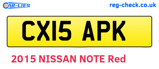 CX15APK are the vehicle registration plates.