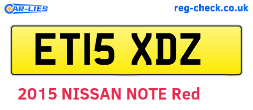 ET15XDZ are the vehicle registration plates.