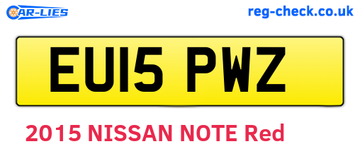 EU15PWZ are the vehicle registration plates.