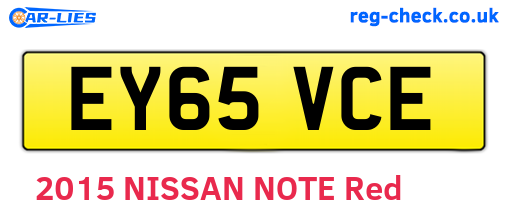 EY65VCE are the vehicle registration plates.