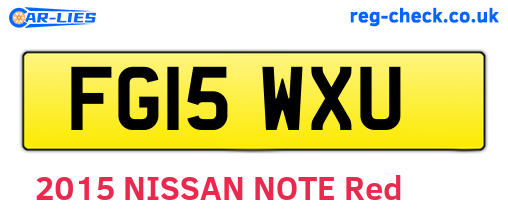 FG15WXU are the vehicle registration plates.