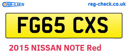FG65CXS are the vehicle registration plates.