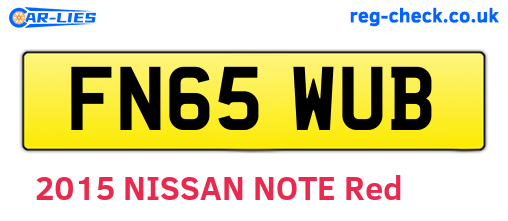FN65WUB are the vehicle registration plates.