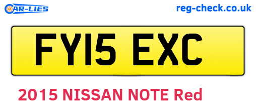 FY15EXC are the vehicle registration plates.