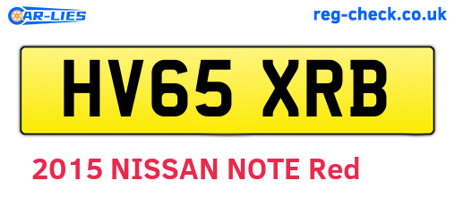 HV65XRB are the vehicle registration plates.