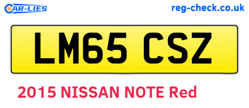 LM65CSZ are the vehicle registration plates.