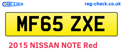 MF65ZXE are the vehicle registration plates.