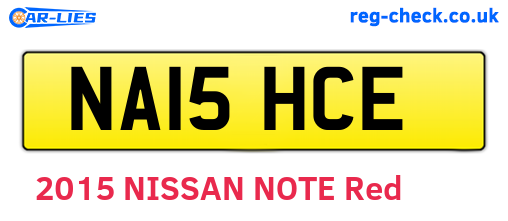 NA15HCE are the vehicle registration plates.