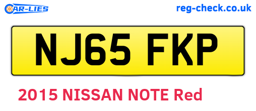 NJ65FKP are the vehicle registration plates.