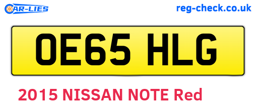 OE65HLG are the vehicle registration plates.