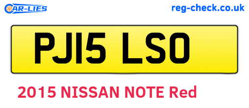 PJ15LSO are the vehicle registration plates.