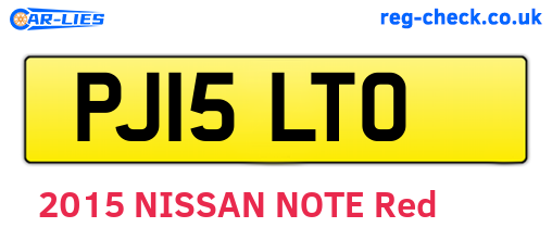 PJ15LTO are the vehicle registration plates.
