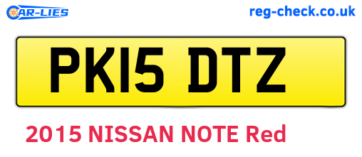 PK15DTZ are the vehicle registration plates.