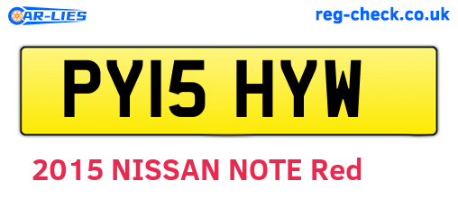 PY15HYW are the vehicle registration plates.