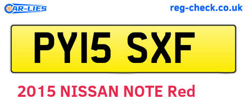 PY15SXF are the vehicle registration plates.