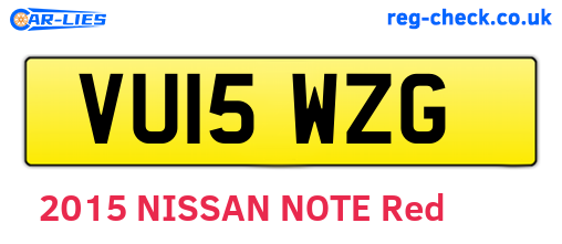 VU15WZG are the vehicle registration plates.