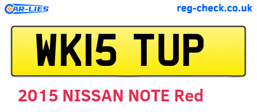 WK15TUP are the vehicle registration plates.