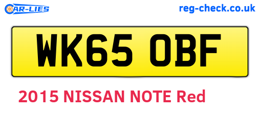 WK65OBF are the vehicle registration plates.