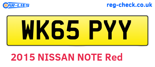 WK65PYY are the vehicle registration plates.