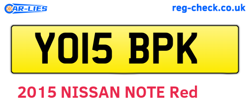 YO15BPK are the vehicle registration plates.