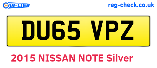 DU65VPZ are the vehicle registration plates.