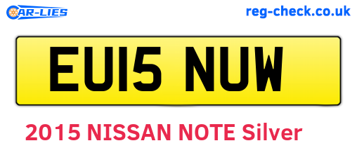 EU15NUW are the vehicle registration plates.