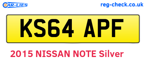 KS64APF are the vehicle registration plates.