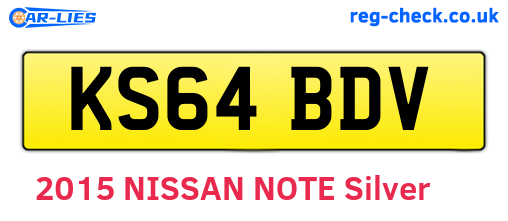 KS64BDV are the vehicle registration plates.