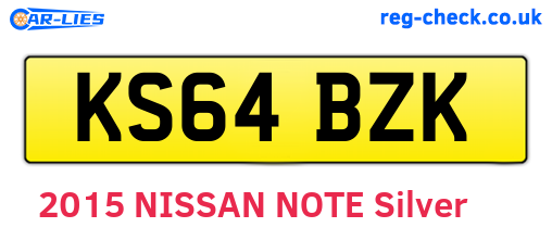 KS64BZK are the vehicle registration plates.