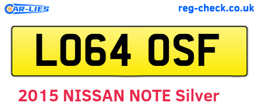 LO64OSF are the vehicle registration plates.
