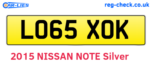 LO65XOK are the vehicle registration plates.