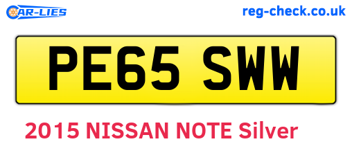 PE65SWW are the vehicle registration plates.