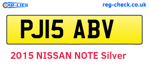 PJ15ABV are the vehicle registration plates.